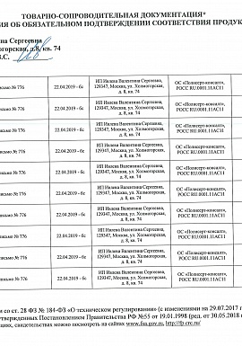 Регистрационное удостоверение №декларации Бьюти Имидж 7 лист